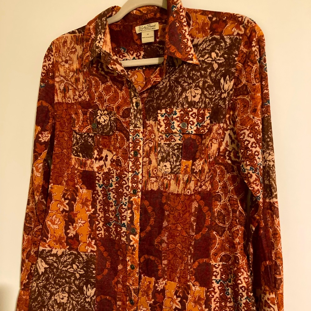 Lucky Brand Ladies Patchwork Button Down Shirt